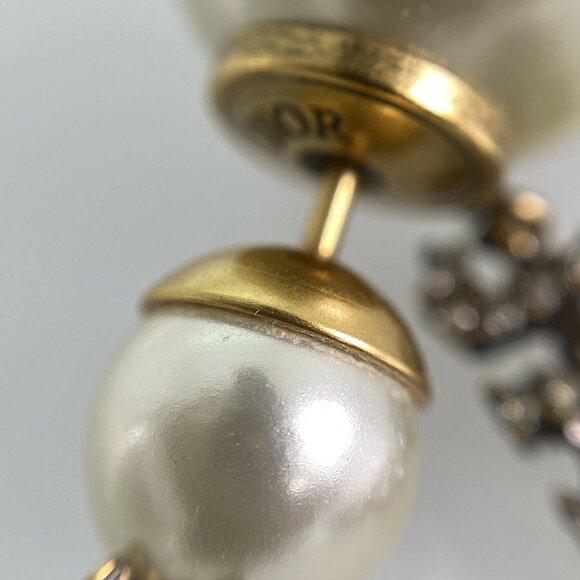 Dior TRIBALES J'ADIOR Gold plated Faux Pearl Rhinestone Earring - Picture 7 of 12